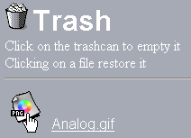 Restoring a file from the Trash