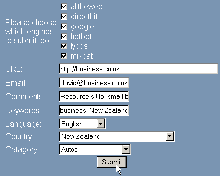 Submitting your site to search engines
